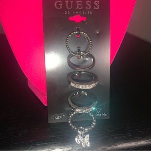 GUESS 5pc Ring With Butterfly Charm